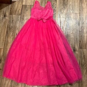 NINJXD Girls Pink Lace Tulle Formal Dress Size 150 Fits‎ US 10–12 NEW